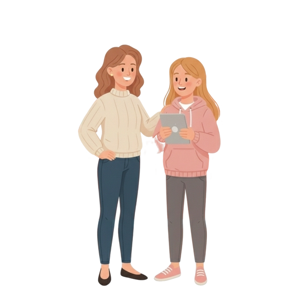 Parent and student working together